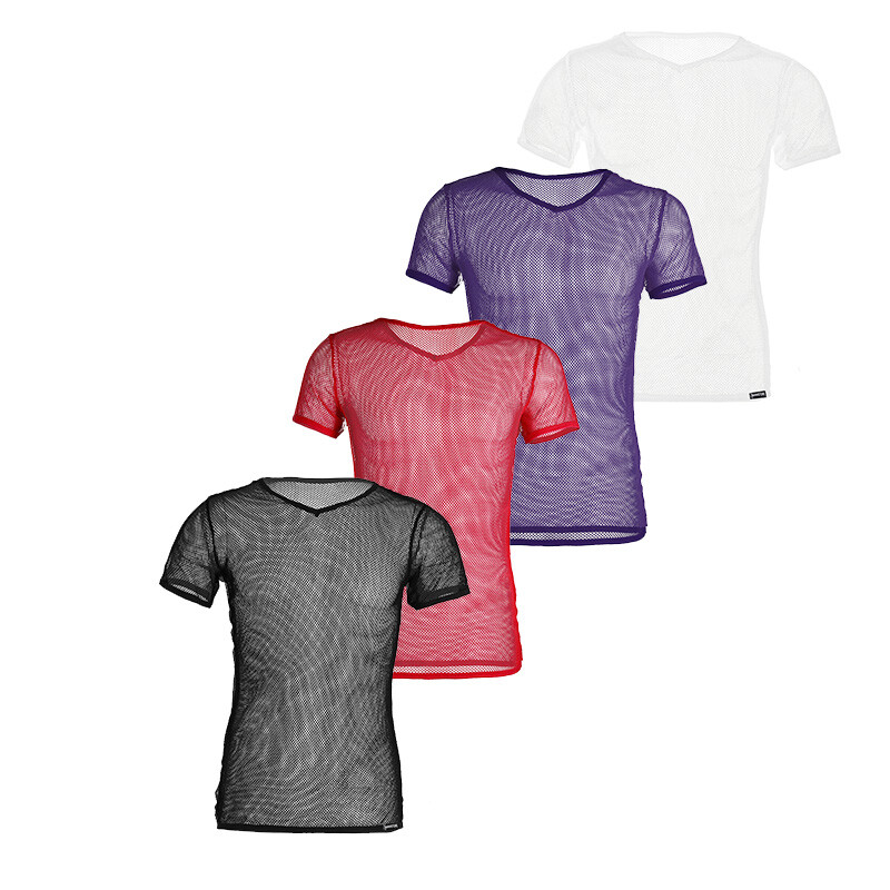Mens T-Shirt Bodybuilding Clubwear Night Club Tops Sexy Vest Hollow Out Blouse gallery