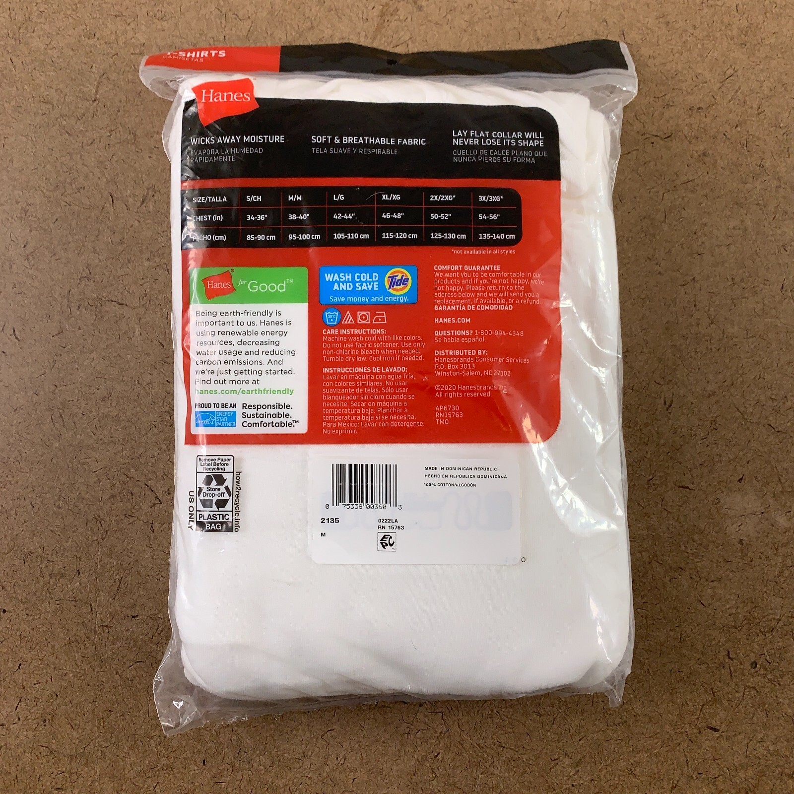 Hanes Men's Medium White Cotton Soft & Breathable Tagless T-Shirts 3 Pack NWT gallery