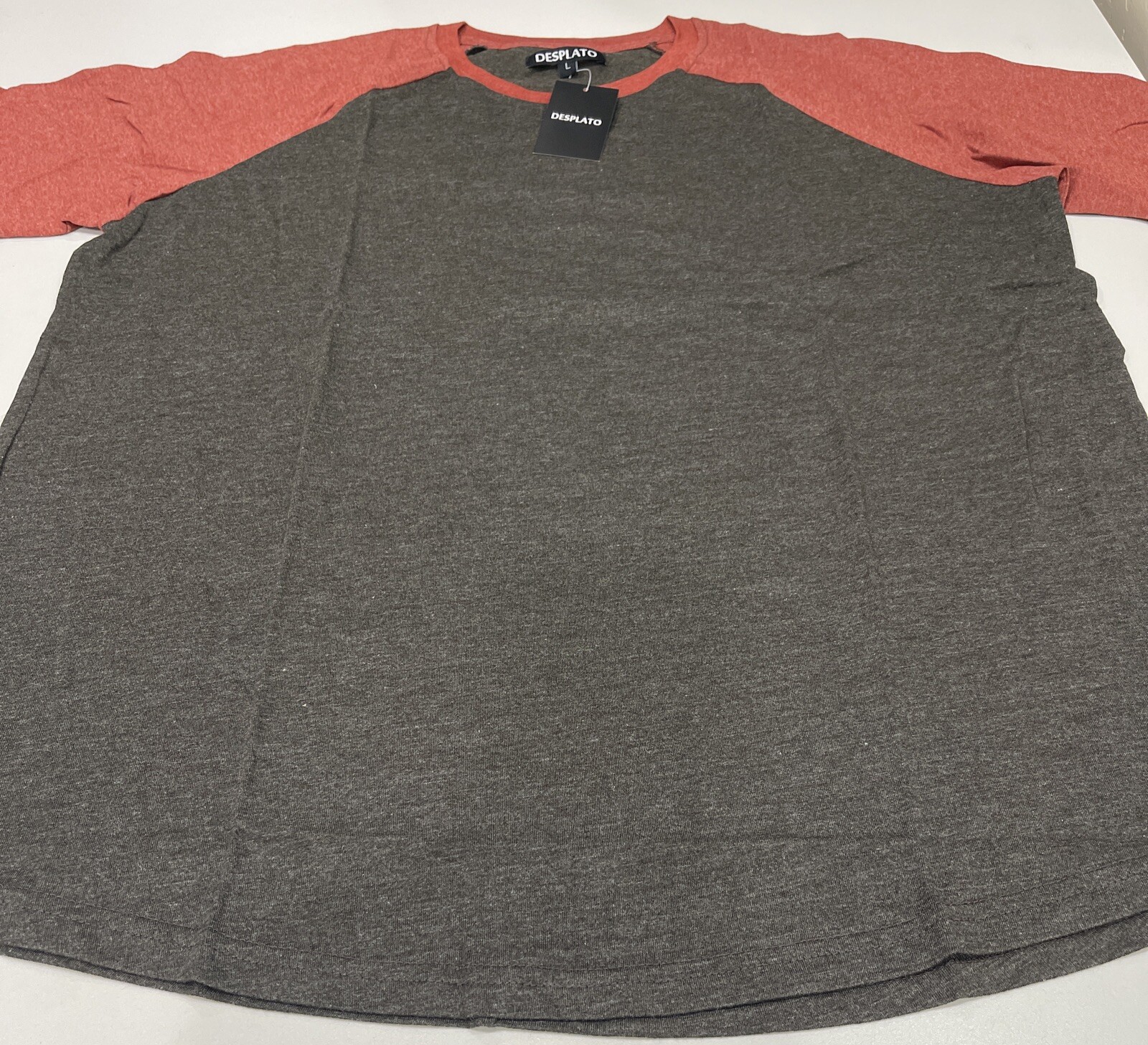 Desplato- Mens Burnt Orange And Brown T-Shirt- Size- M