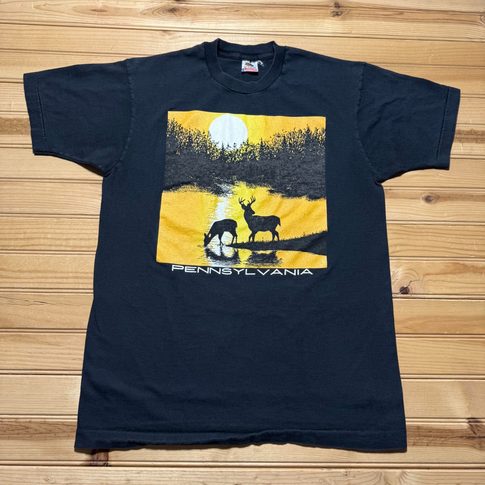 Vintage 90s Pennsylvania Whitetail Deer Wildlife Nature Souvenir Shirt USA Large gallery