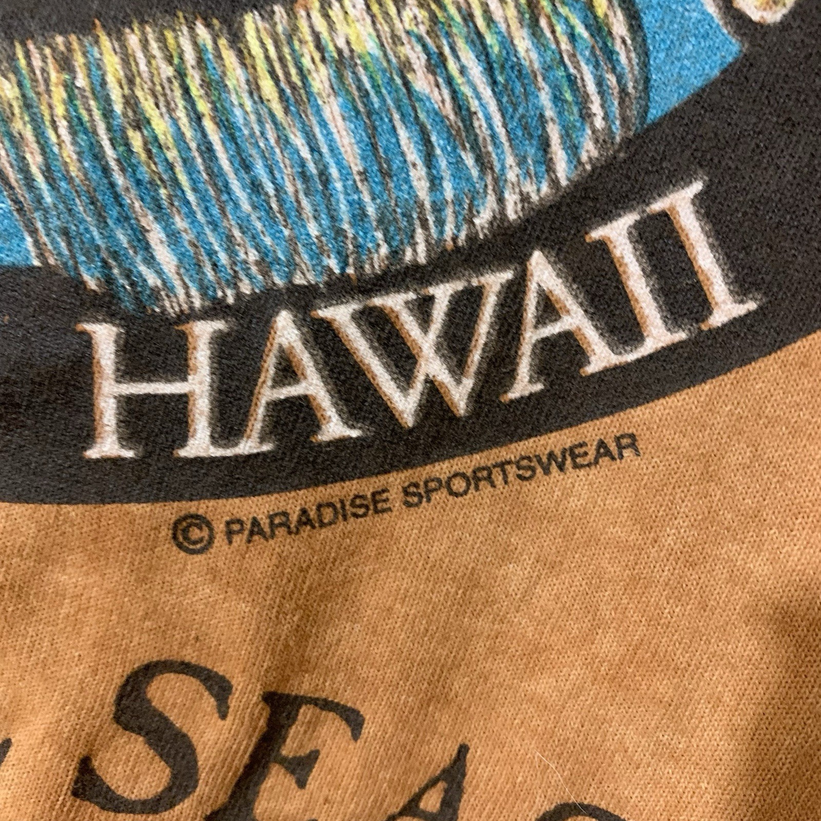 Vtg 90s Red Dirt Men’s Shirt Orange L Hawaii State Fish Humuhumunukunukuapua’a gallery