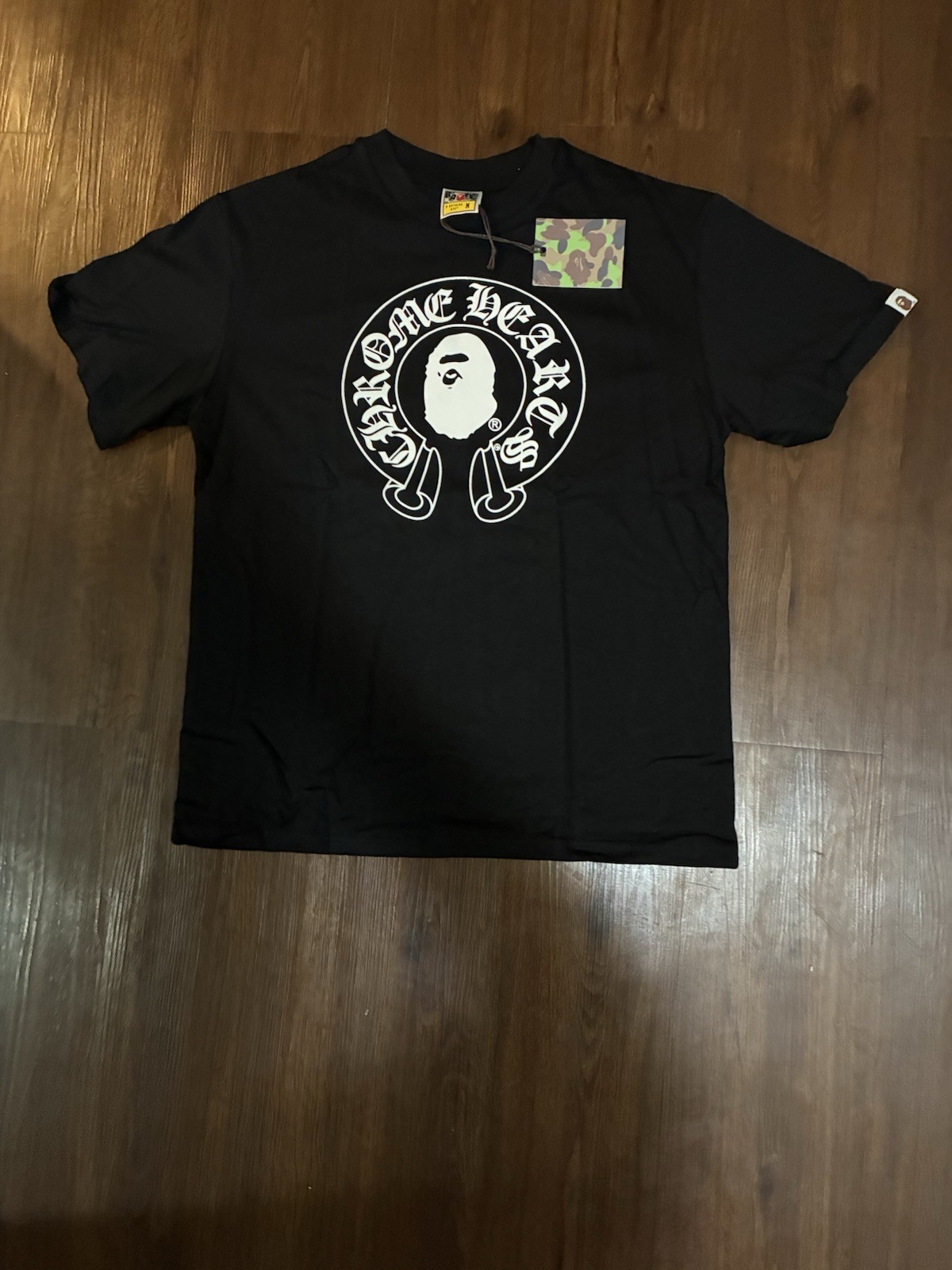 A Bathing Ape Men’s L Black Cotton Crew Neck Graphic Logo Tee Short Sleeve gallery