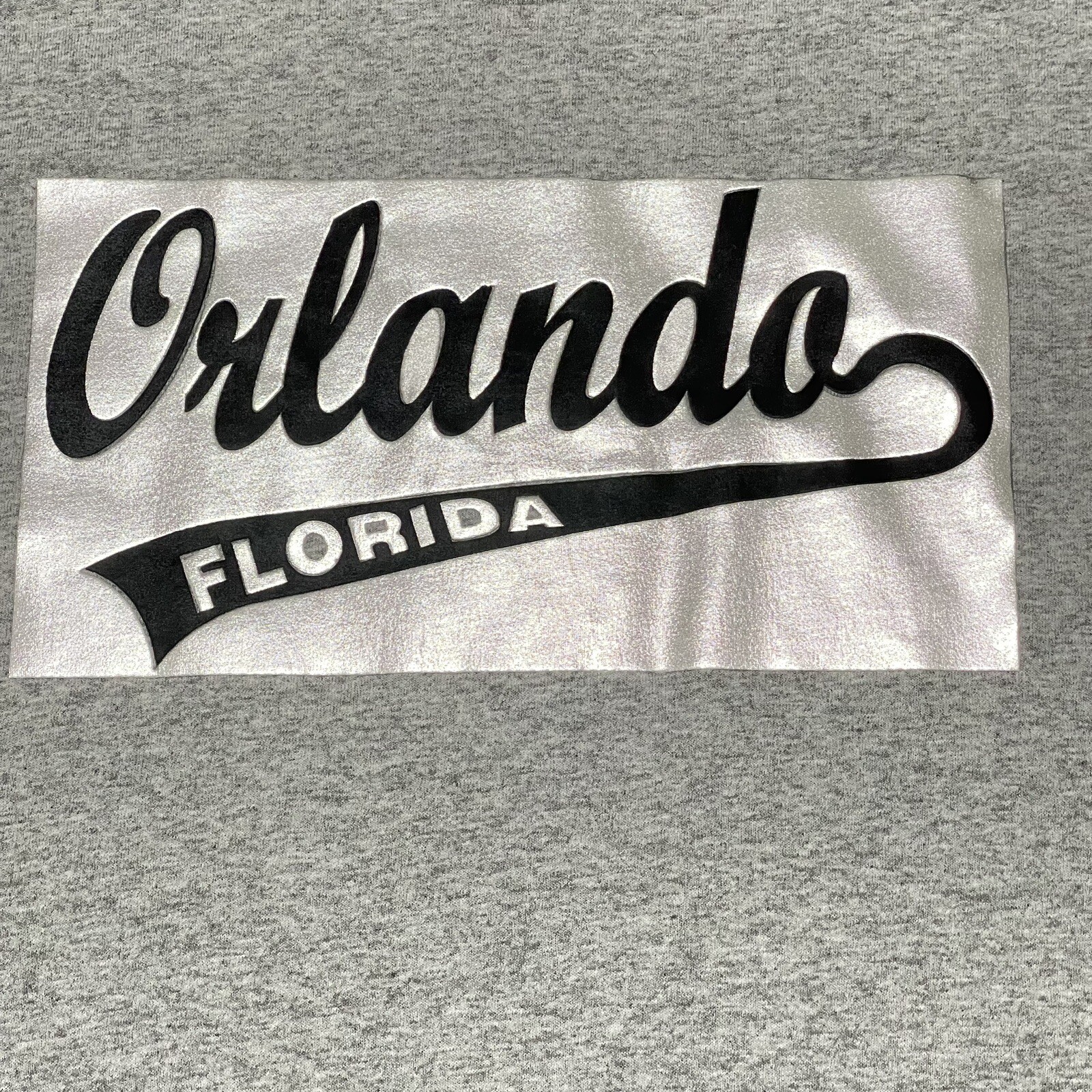 Orlando Florida Shirt Mens XL Grey Baseball Glossy Silver Logo Delta Pro Weight gallery