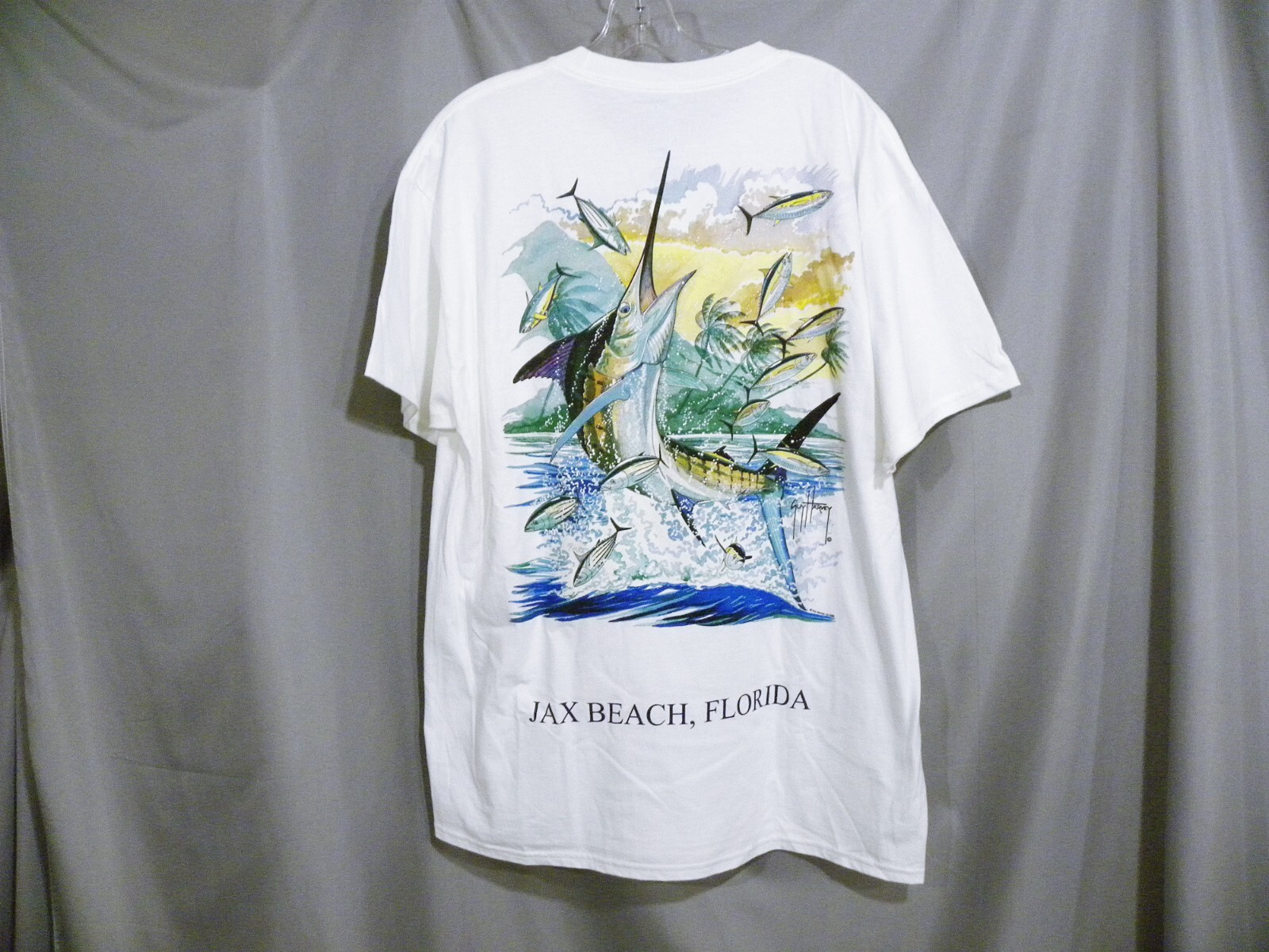 Guy Harvey T-Shirt Adult Large Blue Marlin Tuna Saltwater Fishing Ocean Outdoors gallery