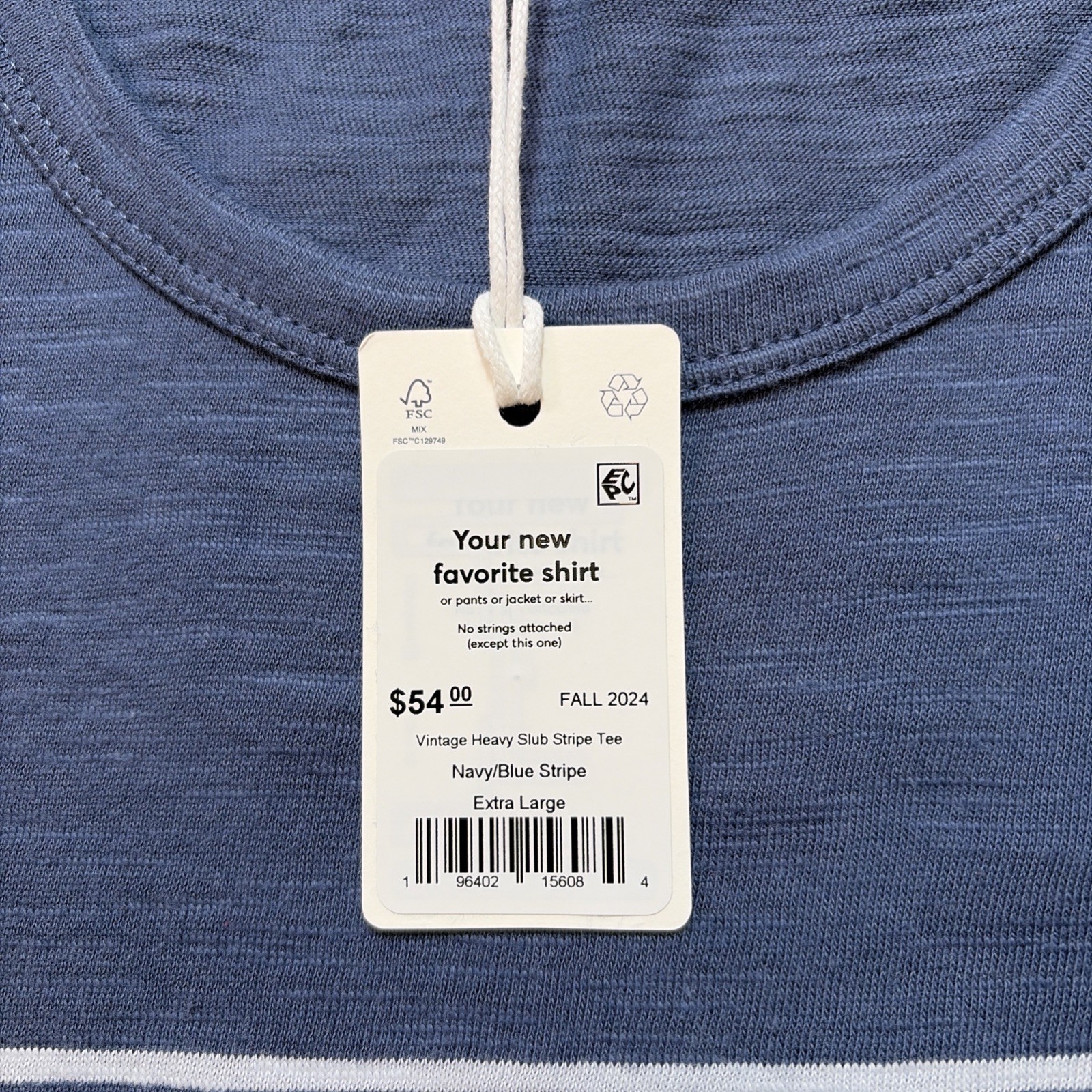 NWT MARINE LAYER VINTAGE HEAVY SLUB STRIPE TEE MENS XL NAVY BLUE PREPPY Y2K NEW gallery
