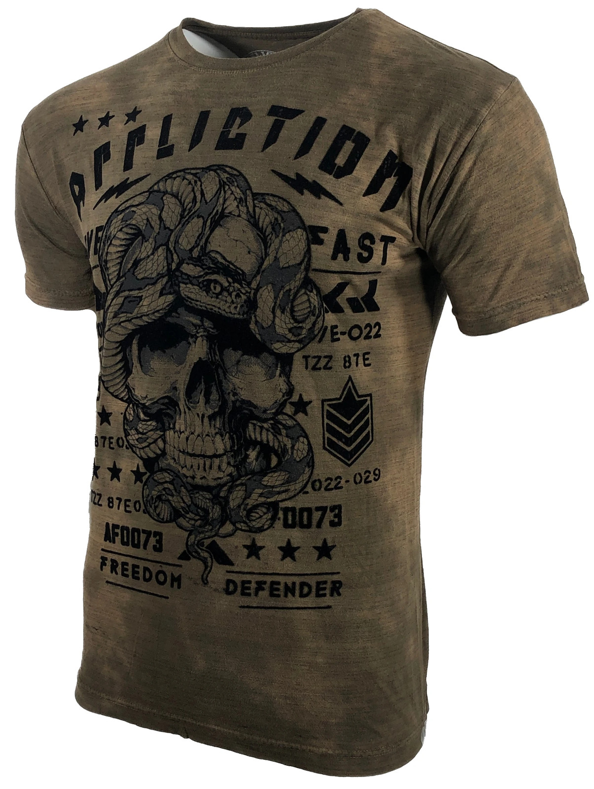AFFLICTION Men's T-shirt FREEWILL Short Sleeve Skull Tattoo Biker MMA gallery