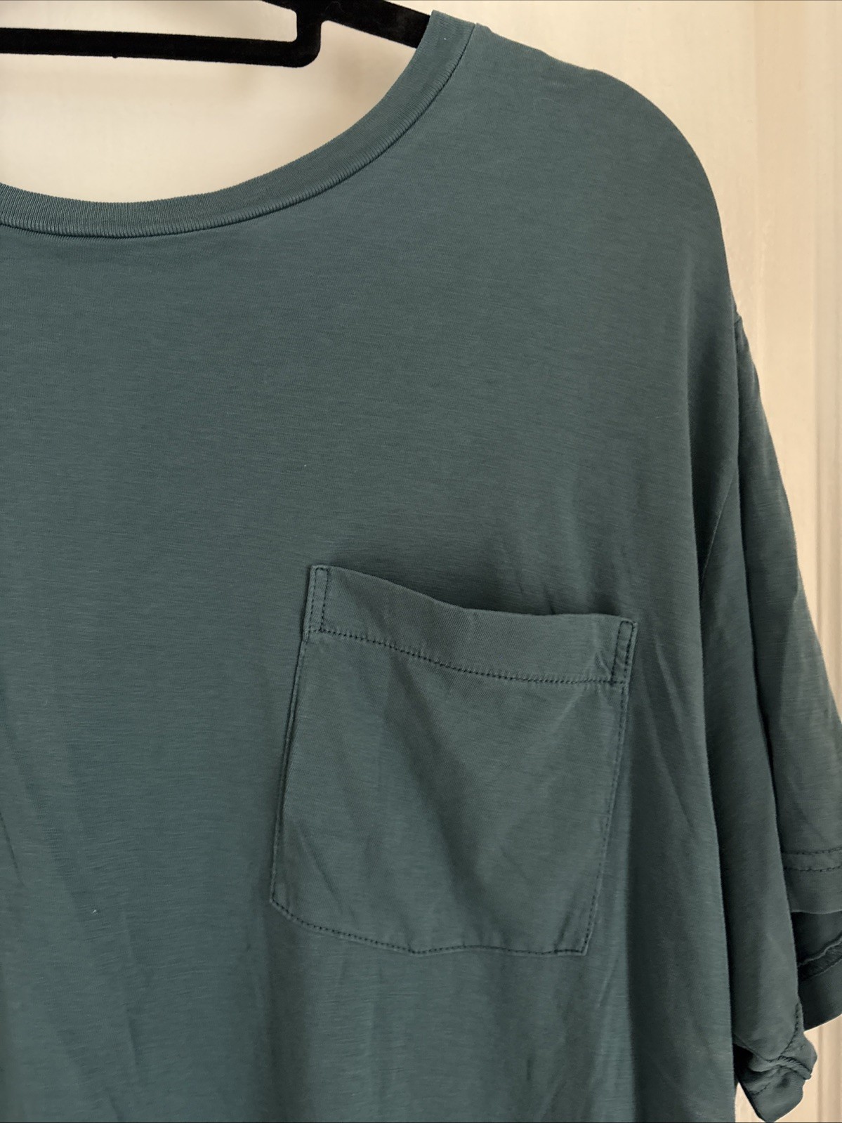 Mens UnTuckit EcoSoft Pocket Tee T Shirt Pima Cotton Crewneck Teal Sz XXX Large gallery