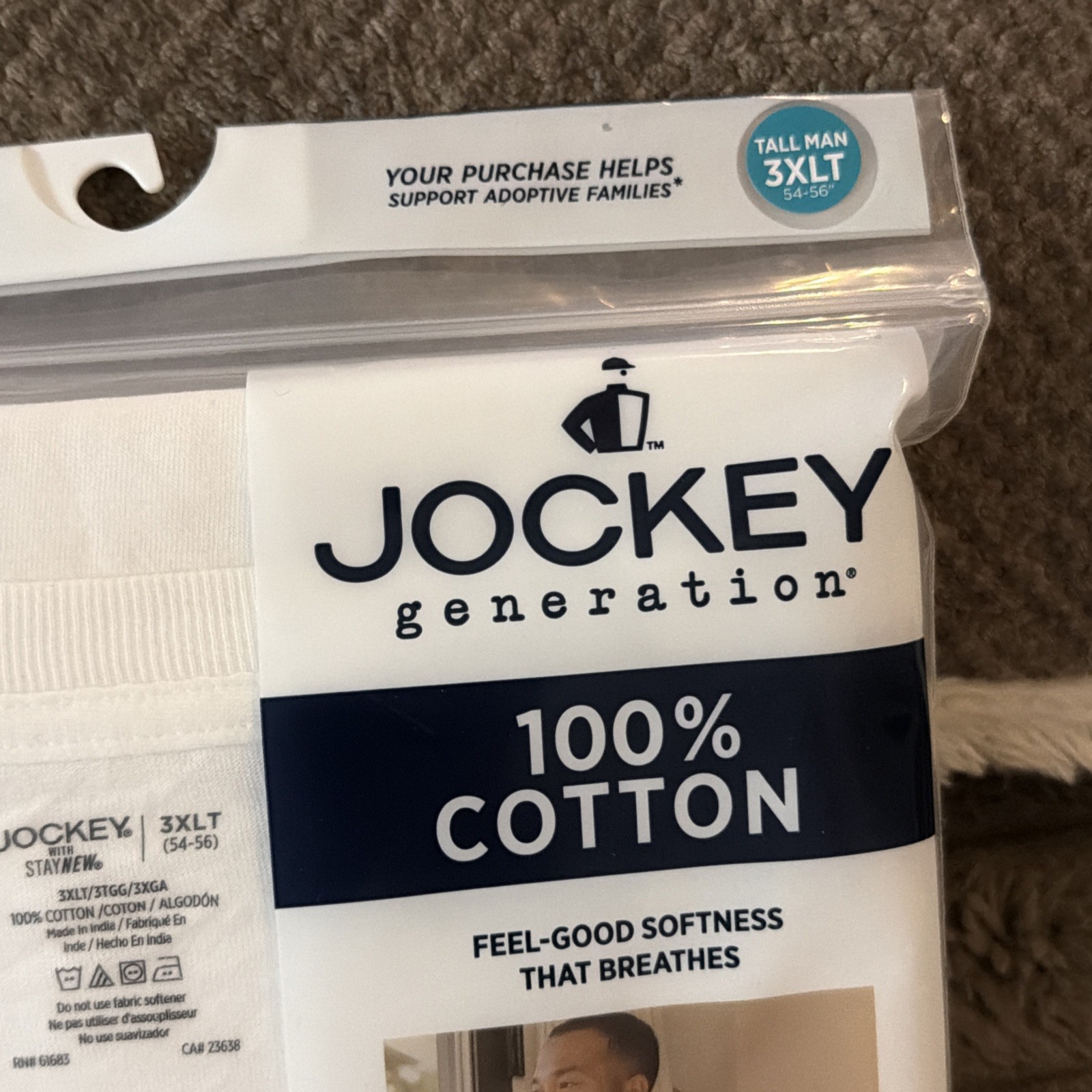 Jockey Men's Tall Man Classic Crew Neck Undershirt - 2 Pack - COTTON - 3XLT gallery