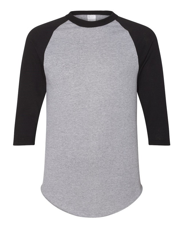 MEN'S BASEBALL JERSEY STYLE T-SHIRT, 3/4 SLEEVE, COLORBLOCK, CREW NECK, S-4XL gallery