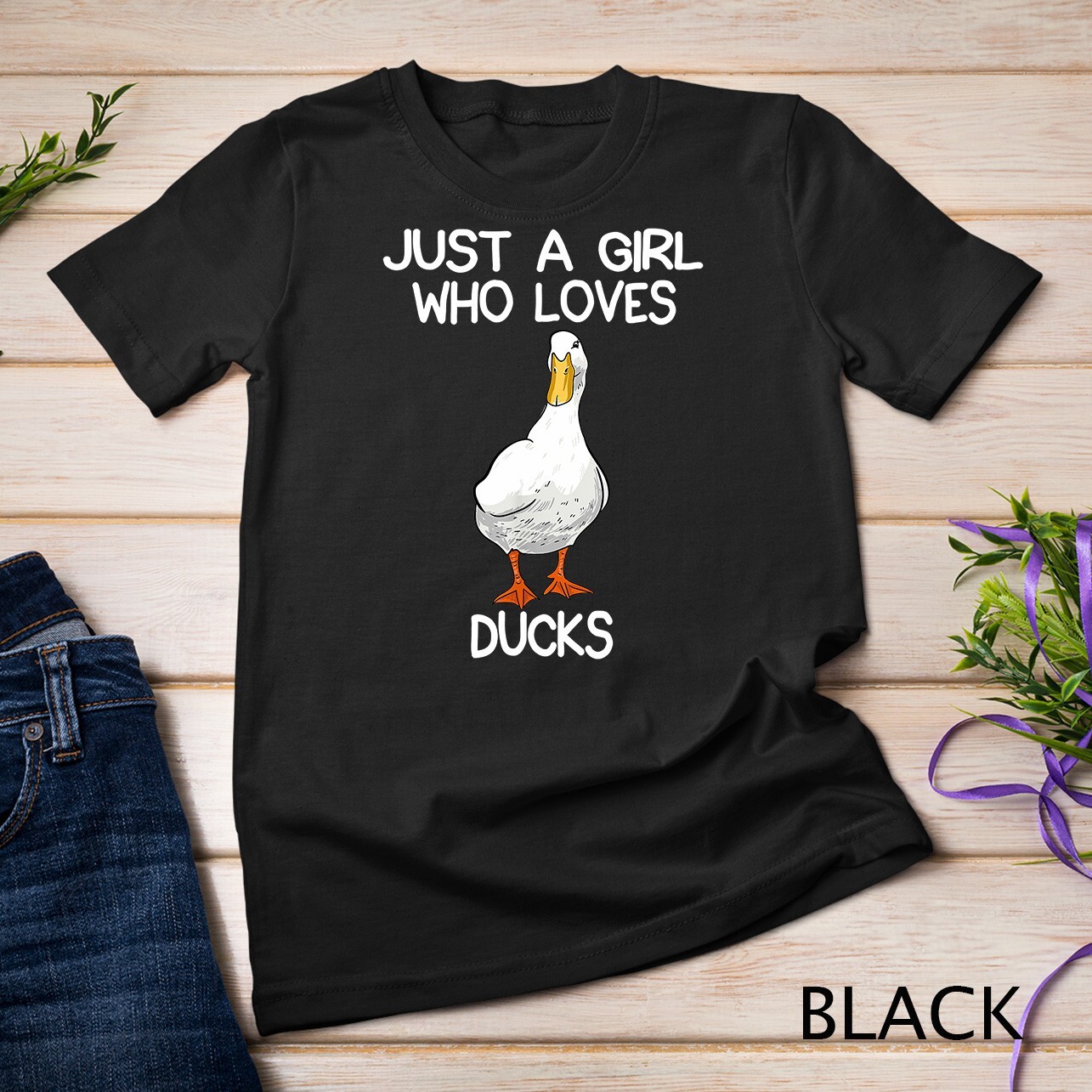 Just A Girl Who Loves Ducks Lover Gifts Duck Owner Gift T-Shirt Unisex T-shirt gallery
