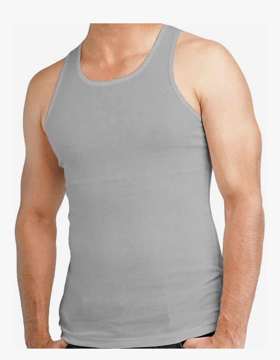 Knitted Jersey Fabric Men, Undershirts, Tank top Sleeveless Vest. Size M