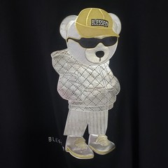 Bordocromatic CR 24 Chrome Edge Bear Silver Metallic Accent Blessed Bear Sz-L