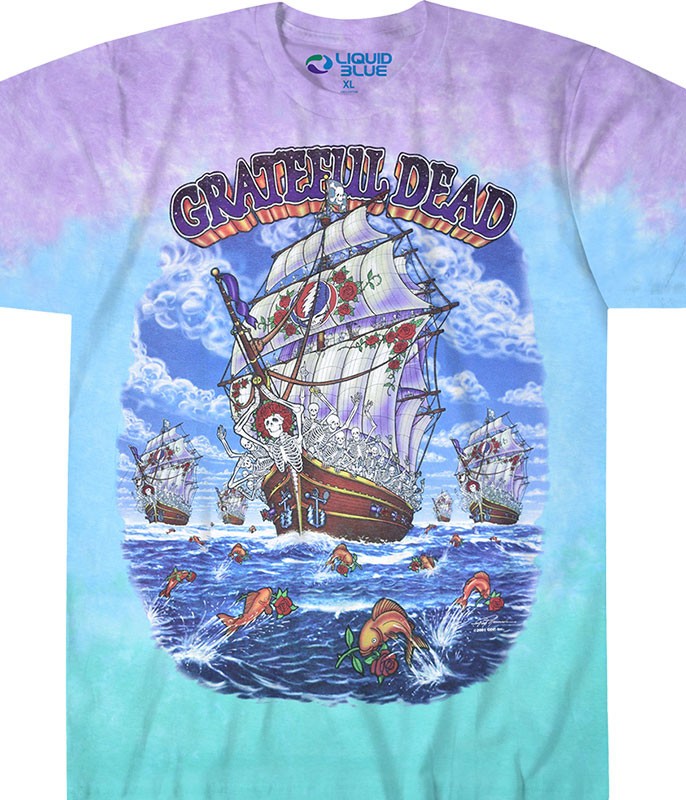 Grateful Dead Ship Of Fools Tie-Dye T-Shirt Liquid Blue gallery