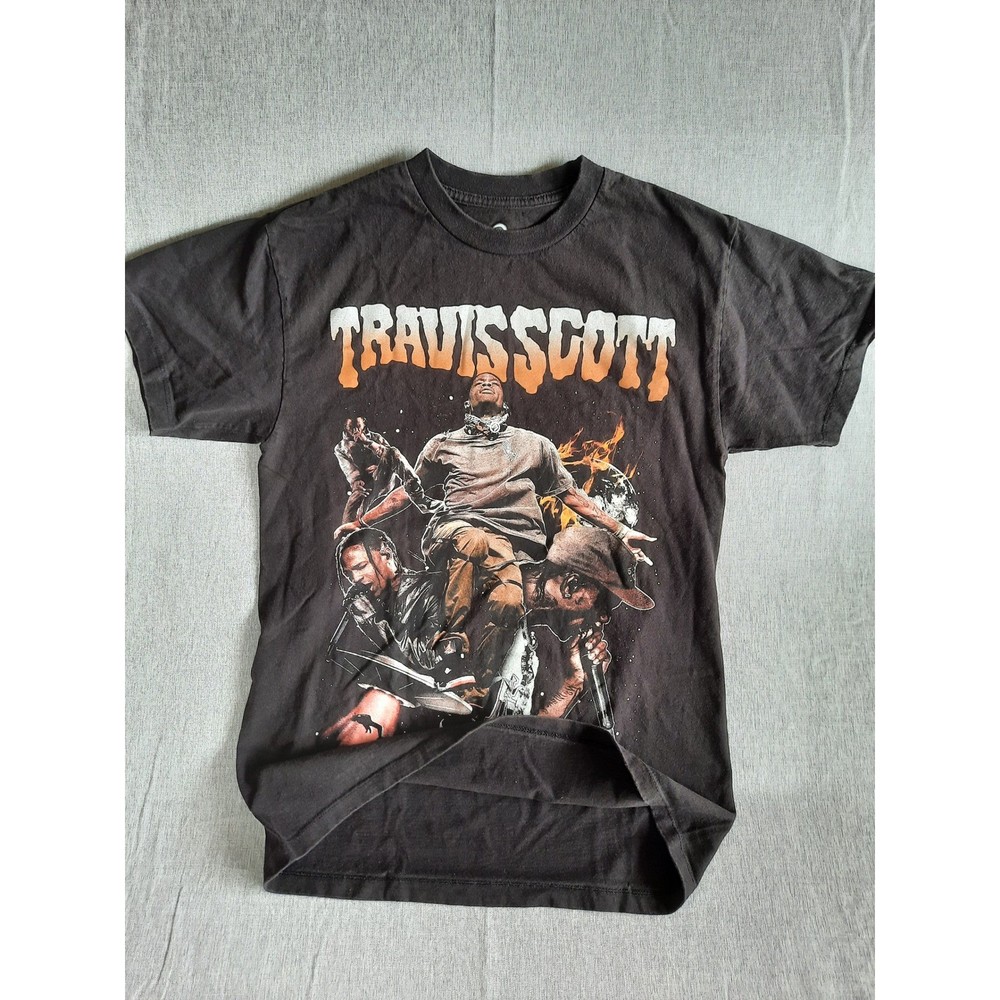 Travis Scott Men’s Medium Utopia Graphic Art Logo Stretch T-Shirt Short Sleeve