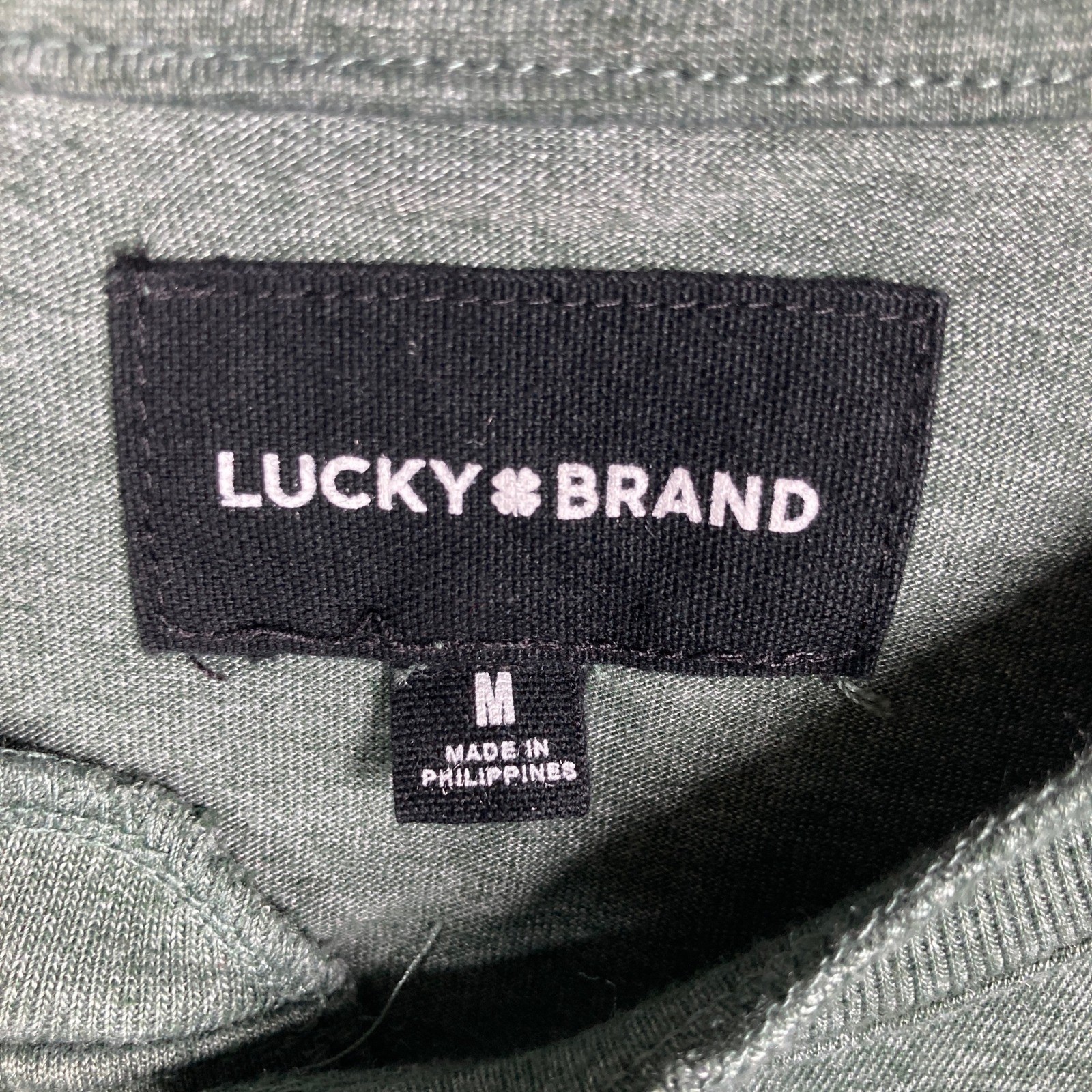 Lucky Brand Henley Shirt Mens Medium Green Long Sleeve Tencel Blend Heathered gallery