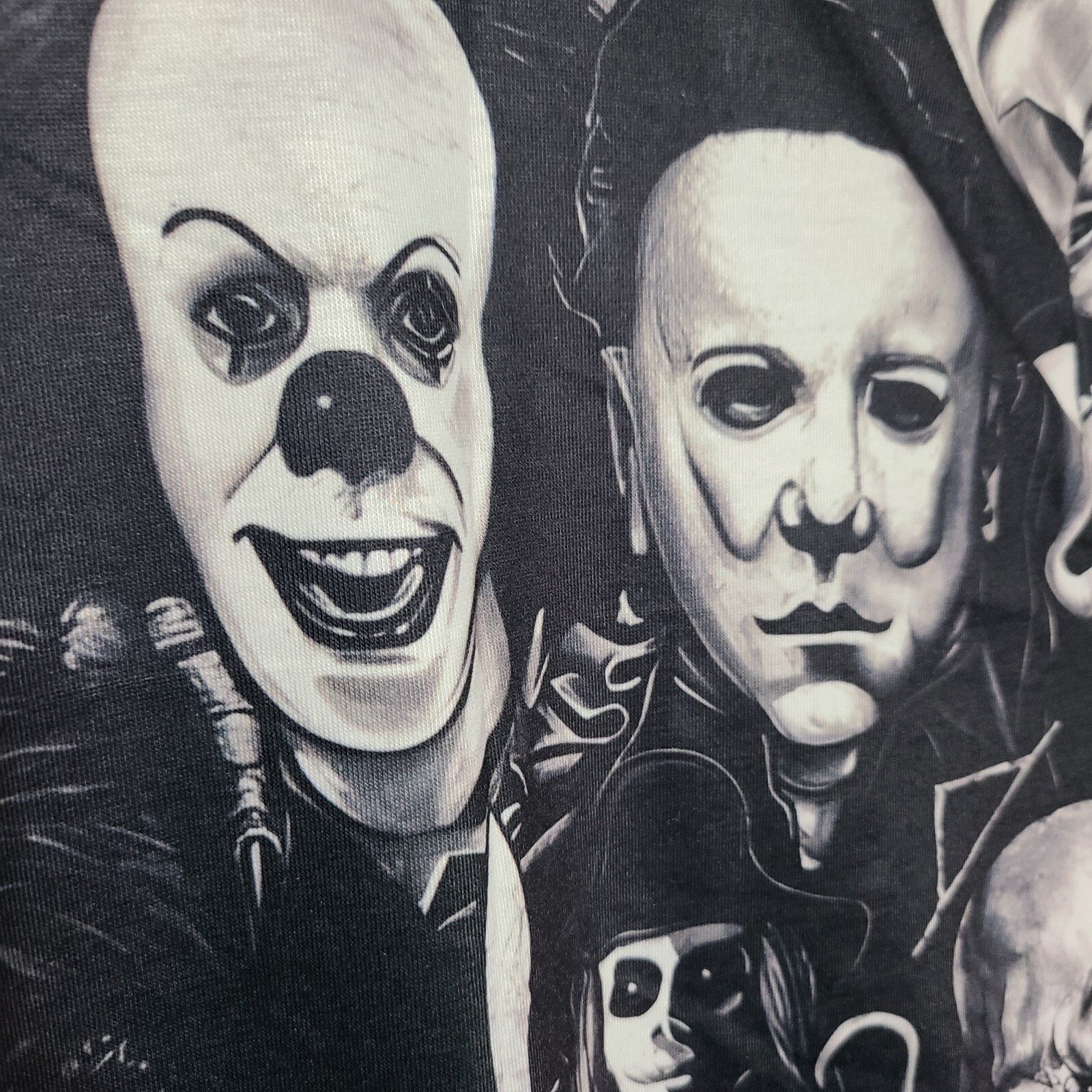 Horror Characters T-shirt Casual Street Style Stretch Round Neck Size XXL. gallery