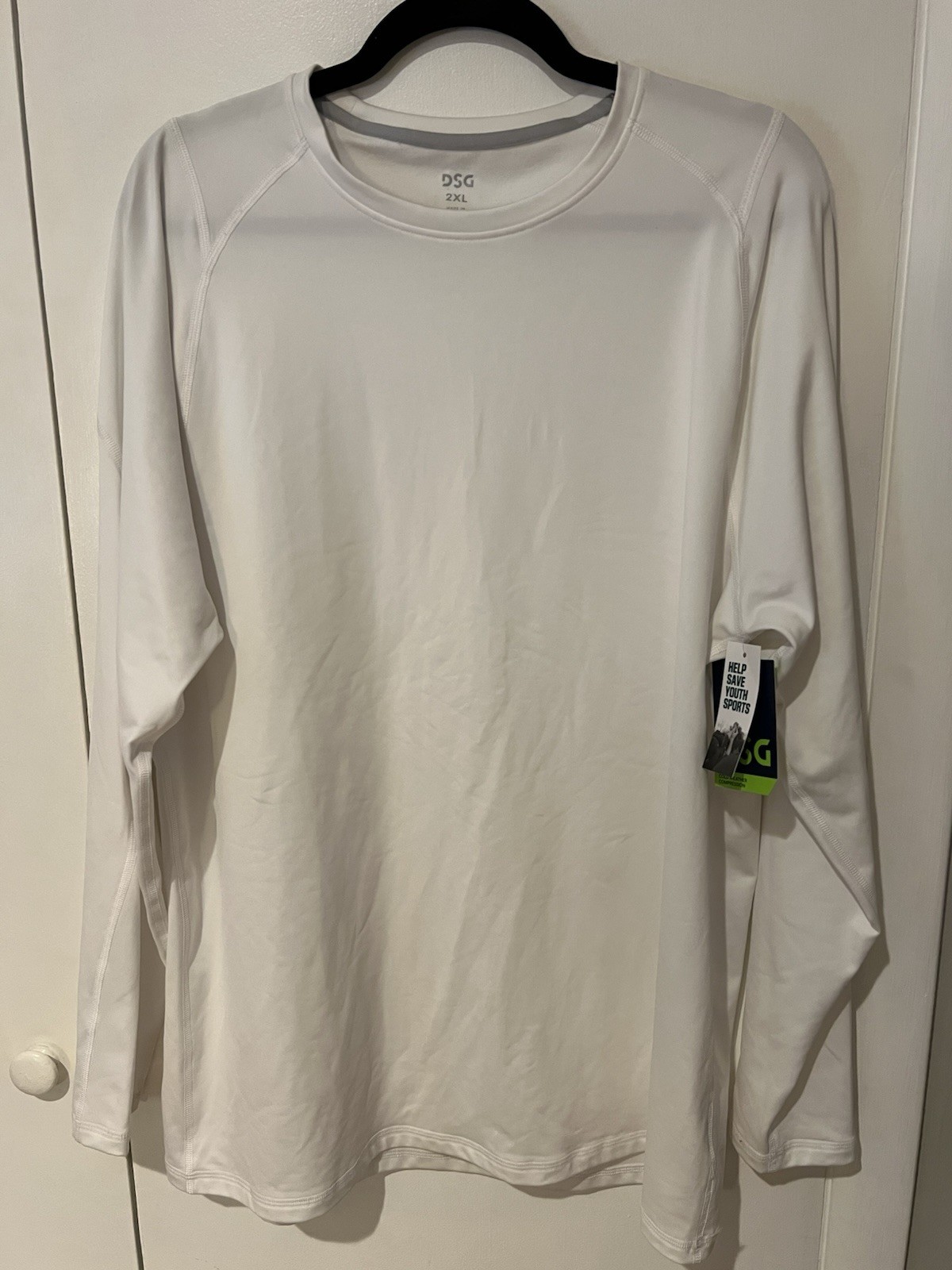 DSG Men's Cold Weather Compression Crew Neck Top White Base Layer Size 2XL NEW gallery