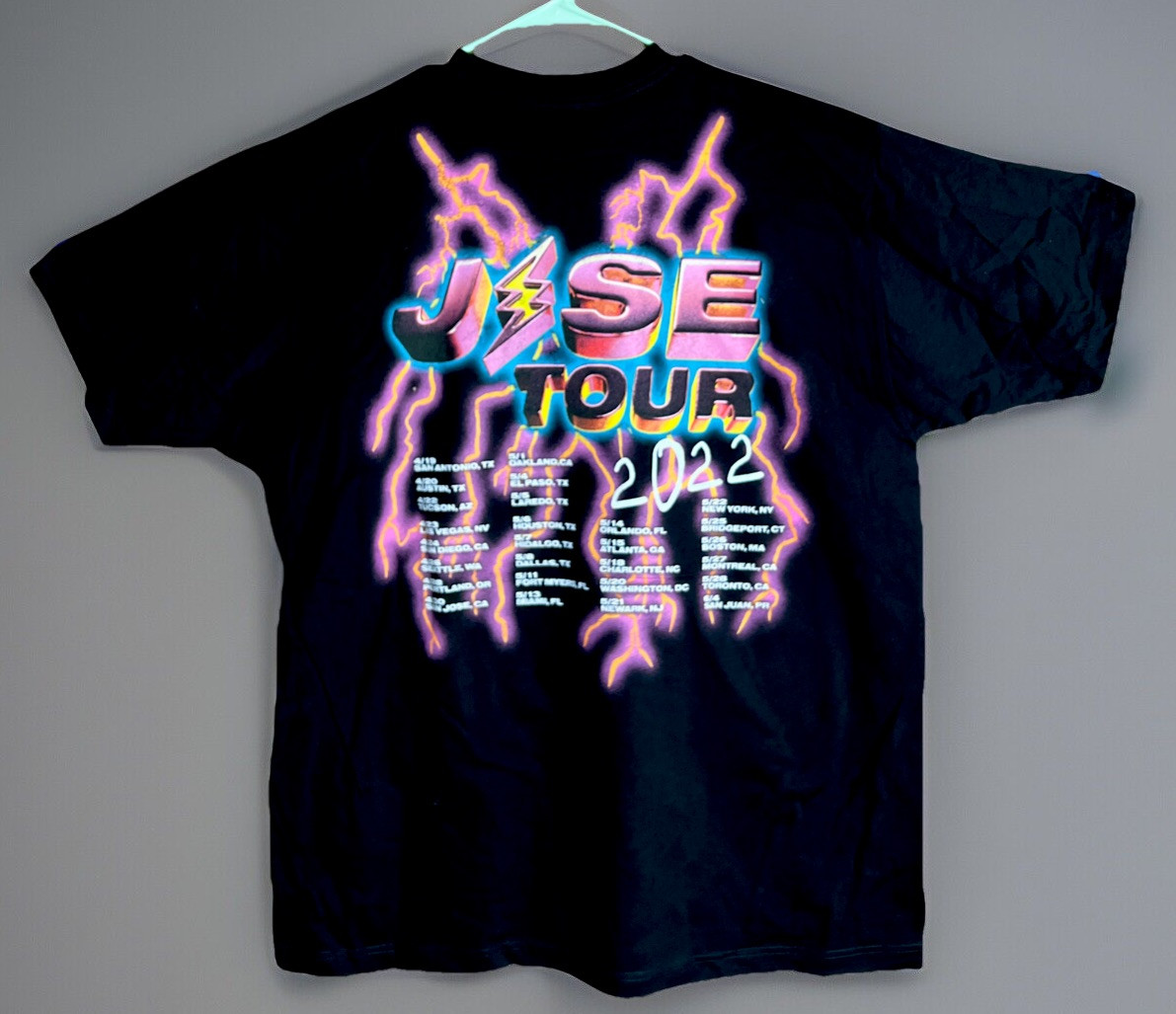 J. Balvin Jose Tour 2022 Official T-Shirt Vibras Smiley Thunder XXL Black ~NWOT gallery