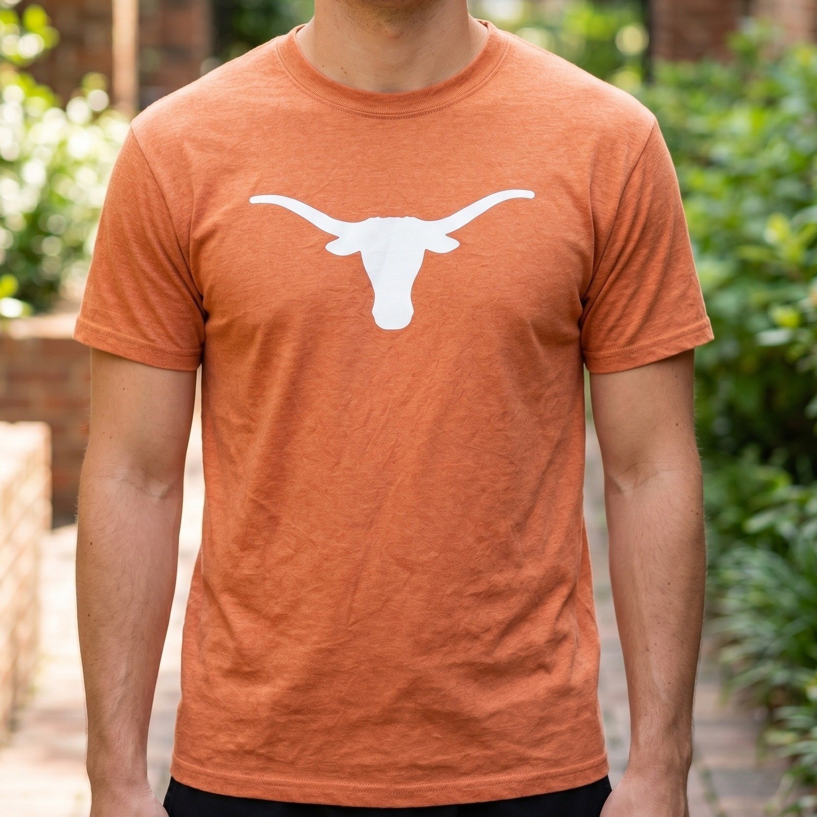 Champion Texas Longhorns Burnt Orange Graphic T-Shirt Mens UT Austin Horns Logo