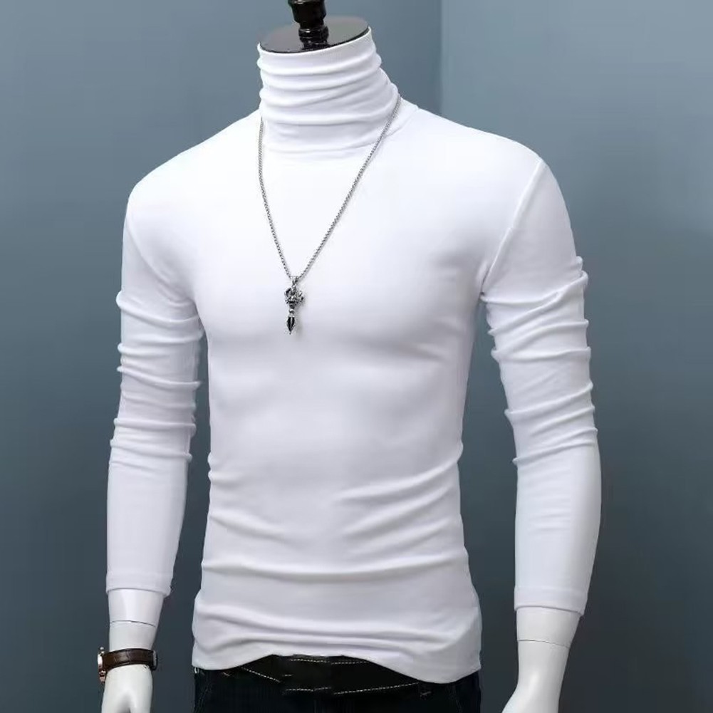 Sleek and Warm Men's High Neck Blouse with Long Sleeves for Winter Months gallery