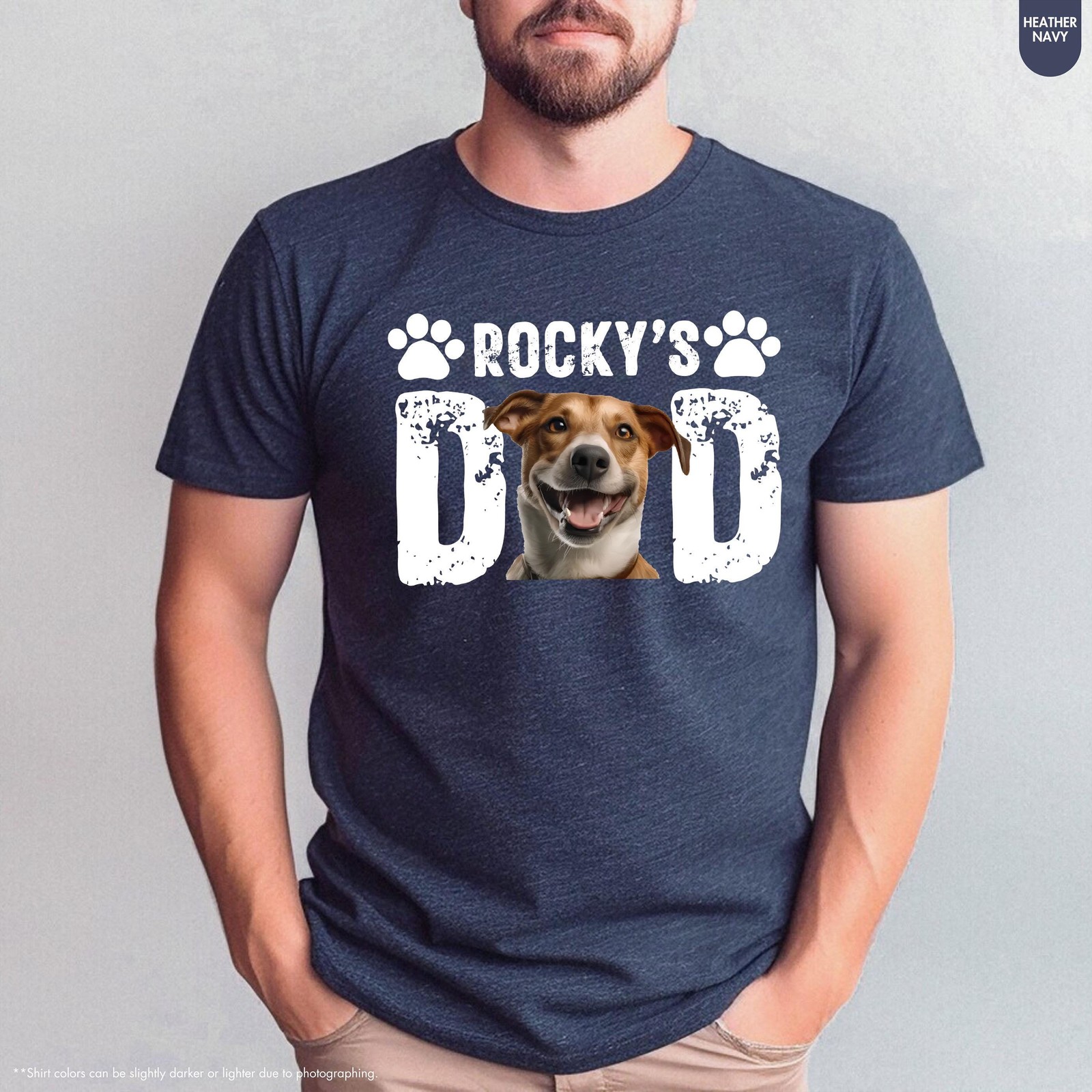 Personalized Dog Dad Shirt Custom Pet Photo & Dog Name Fathers Day Gift gallery