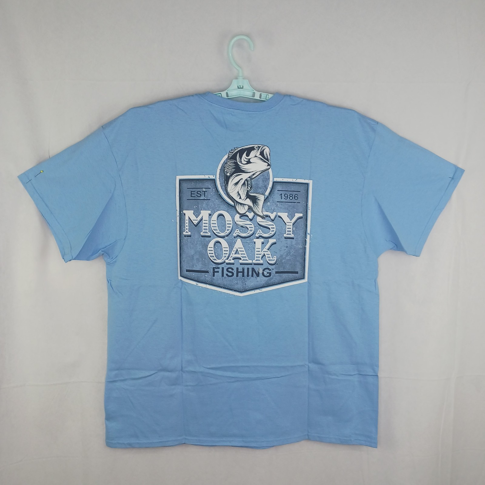 Mossy Oak Men's Fishing T-Shirt Outdoors Sportsman Lightblue 2XL 50-52 summer gallery
