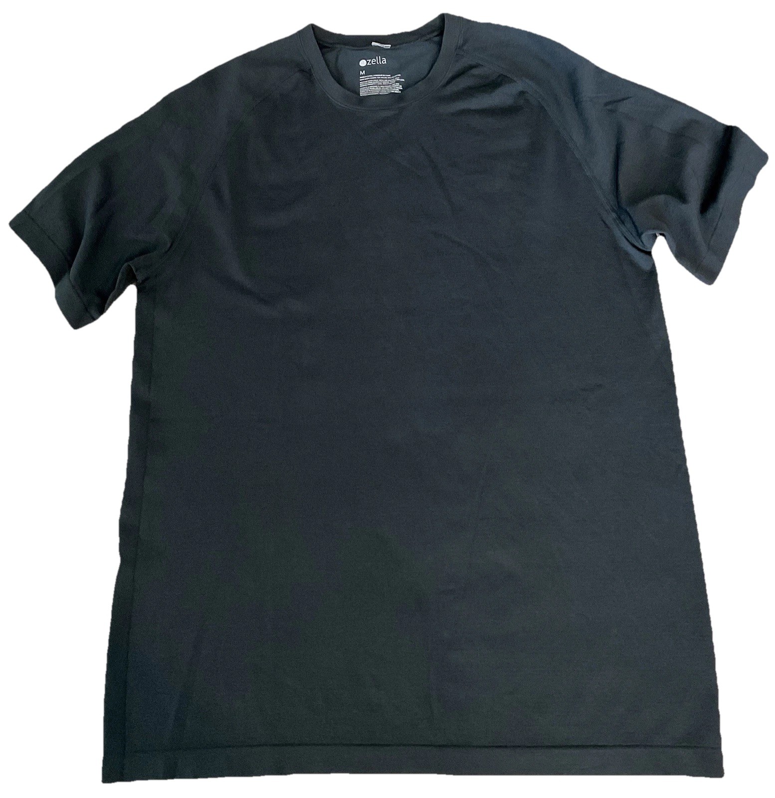 Zella T Shirt Mens M Black Caviar Stretch Raglan Short Sleeves gallery
