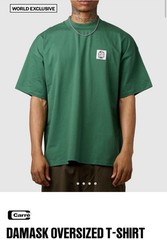 Carré Damask Shirt Mens Size Small Rare Forest Green OVERSIZED Fit Streetwear