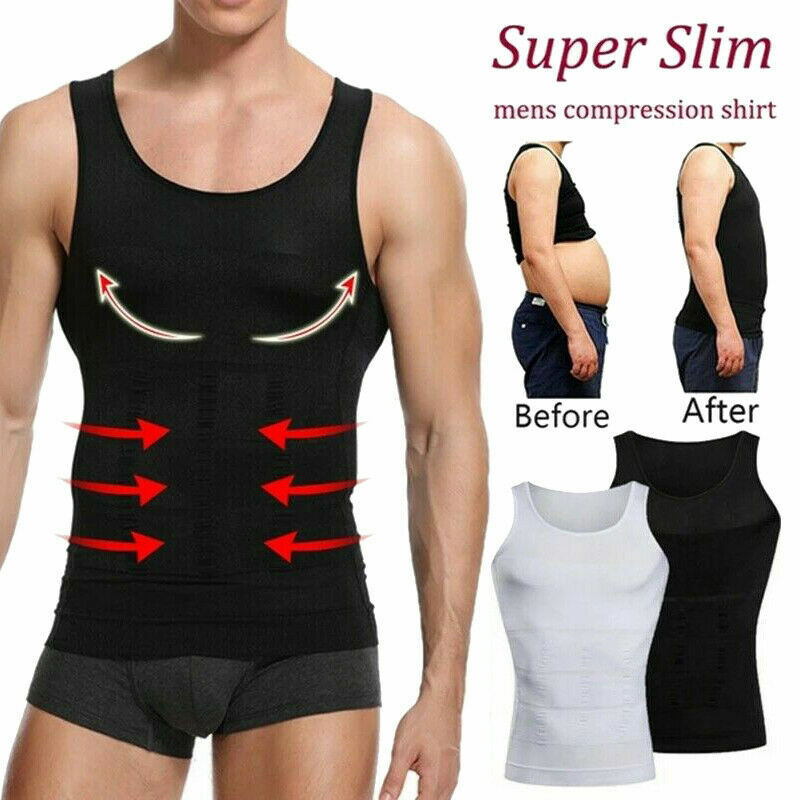 Men's Compression Body Shaper Sports Vest Slimming Shirt Simple Classic Tank Tee gallery