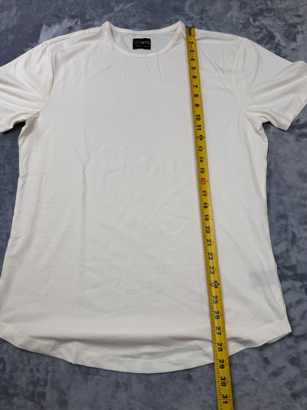 Cuts Clothing Short Sleeve Curve-Hem T-Shirt Mens Extra Large Ivory Pyca Pro gallery