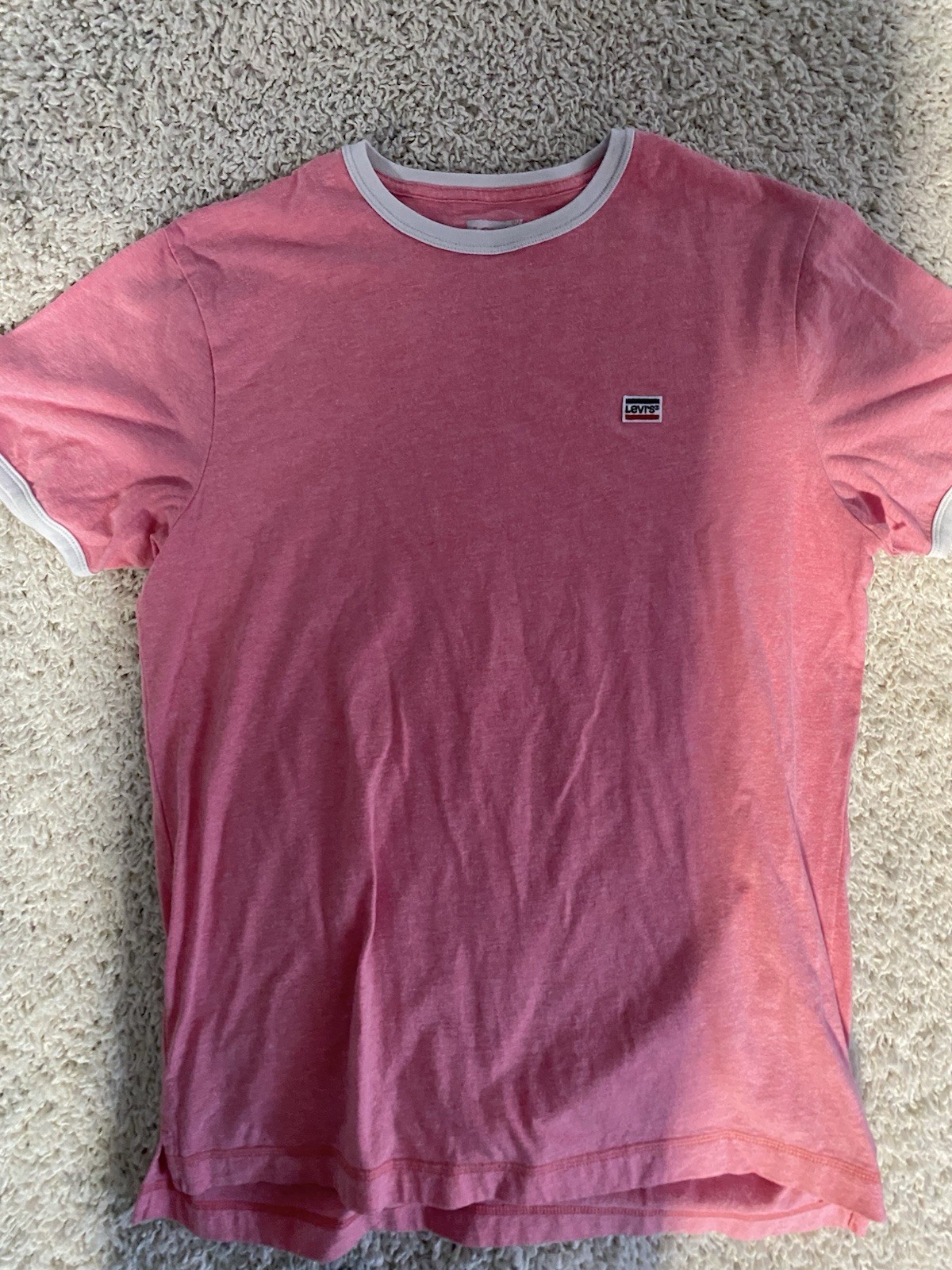 Levis shirt adult medium pink short sleeve crewneck casual outdoor mens a236****