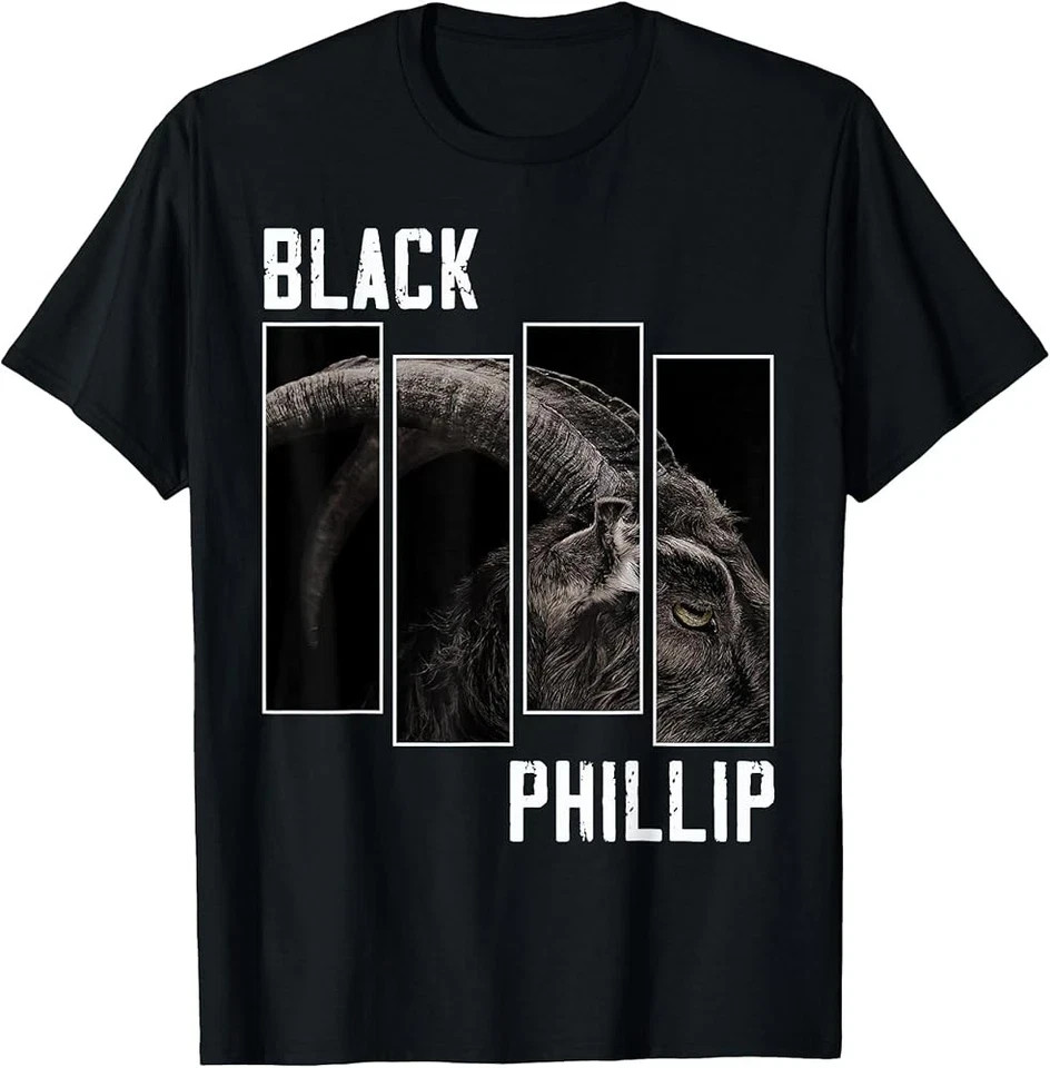 Black Phillip T-Shirt Horror Movie Halloween Retro Goat Graphic Tee gallery