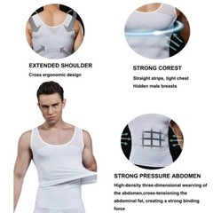 Camisa de compresión de pecho para hombres para ocultar moobs de ginecomastia