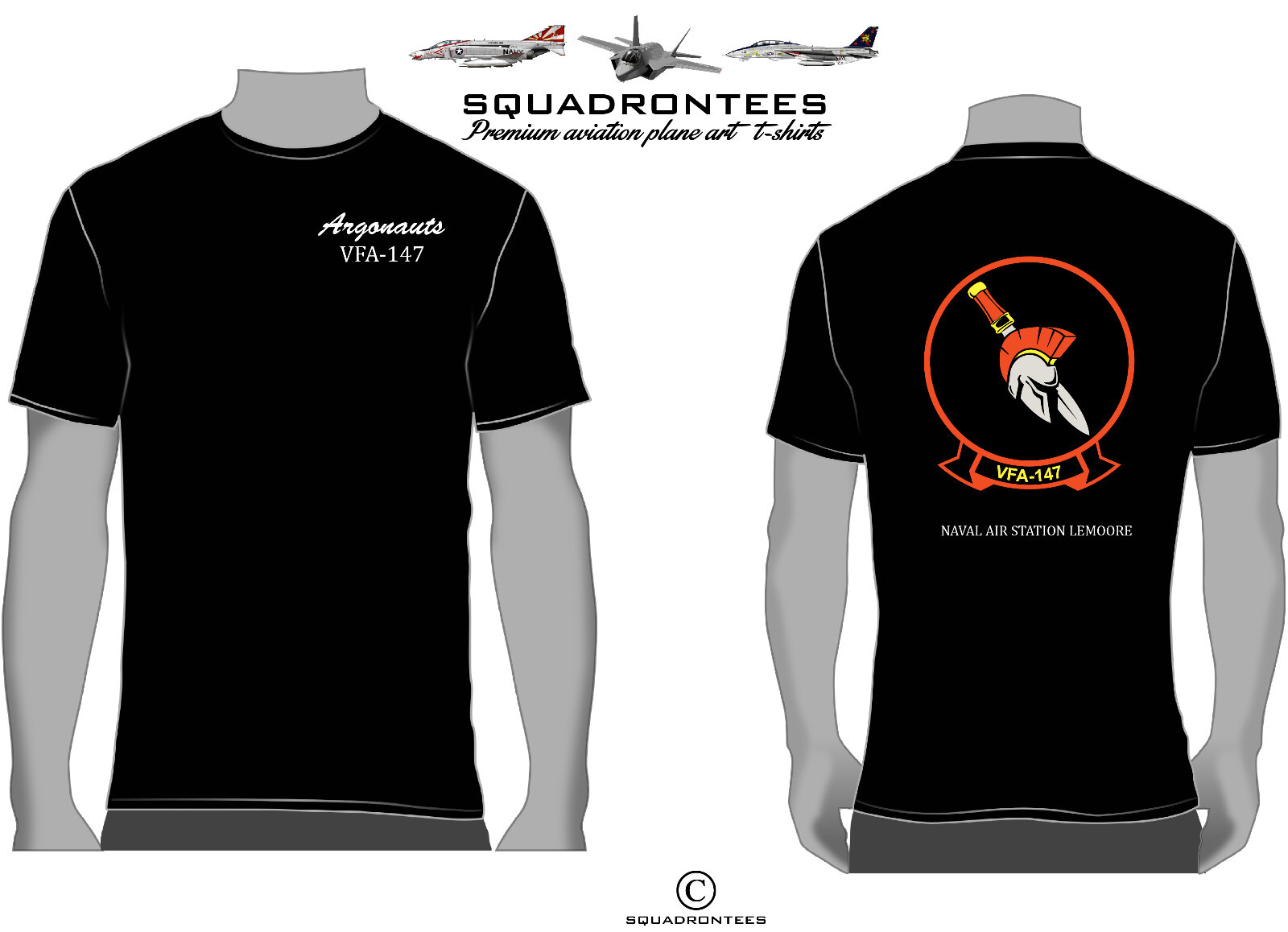 VFA-147 Argonauts Squadron T-Shirt D4, USN Licensed Product