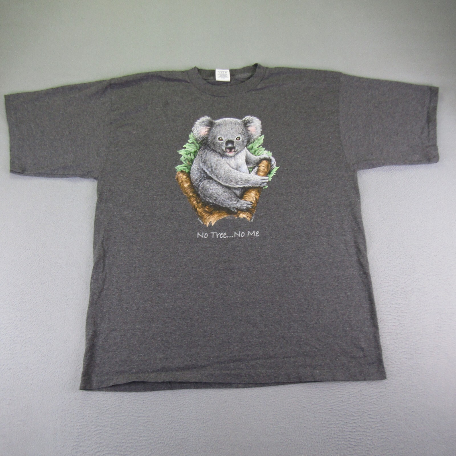 Vintage Koala Bear Shirt Mens 2XL XXL Gray No Tree No Me Short Sleeve 2002 Y2K gallery