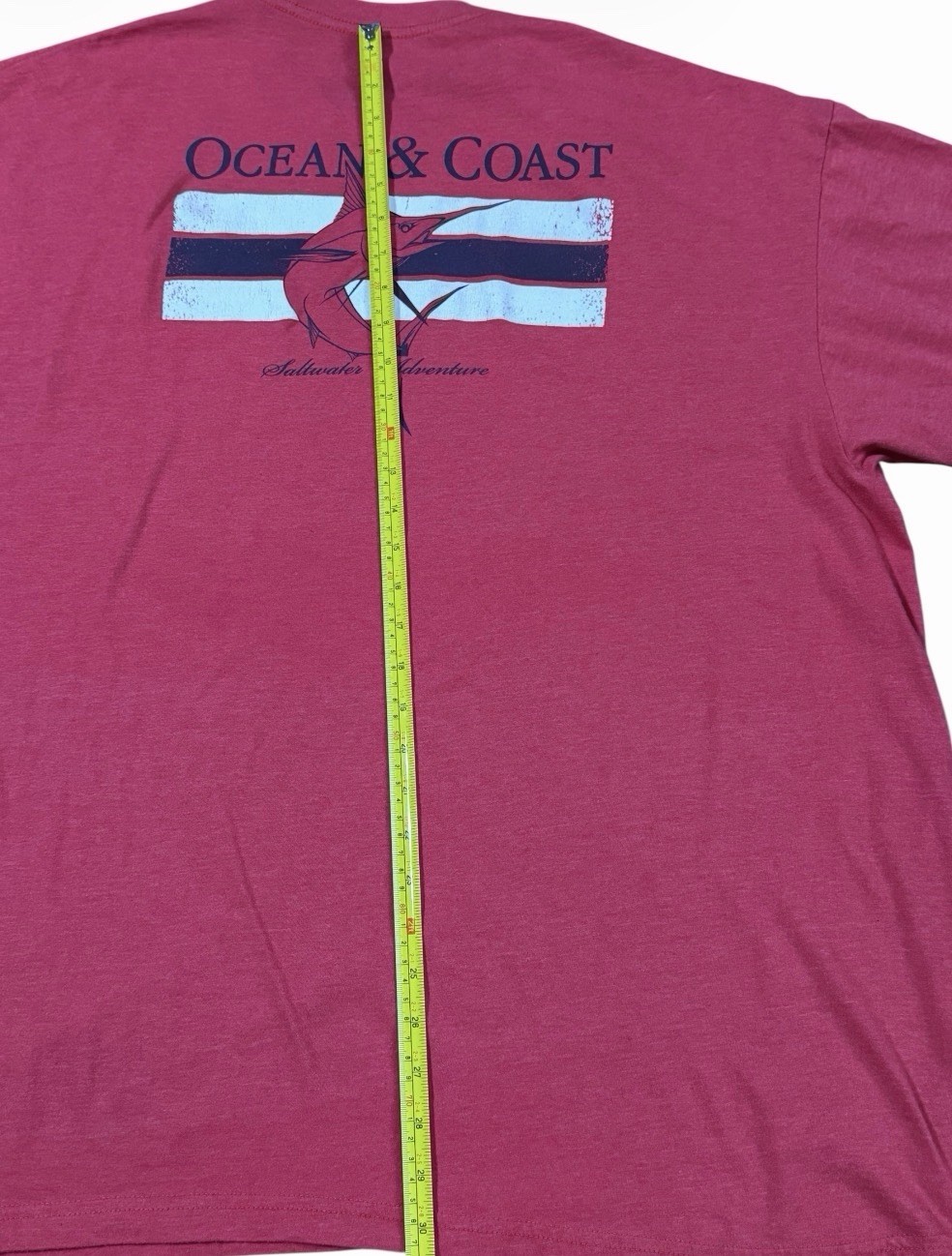 Ocean + Coast Saltwater Adventure Mens Swordfish Red T-shirt Size 3XLT gallery