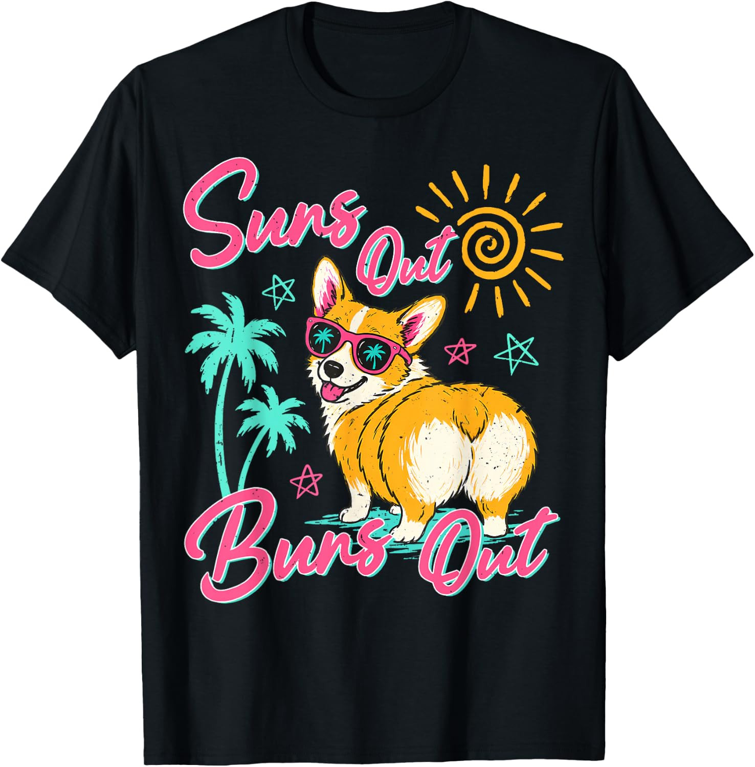 Suns Out Buns Out Funny Beach Vacation Retro Summer T-Shirt gallery