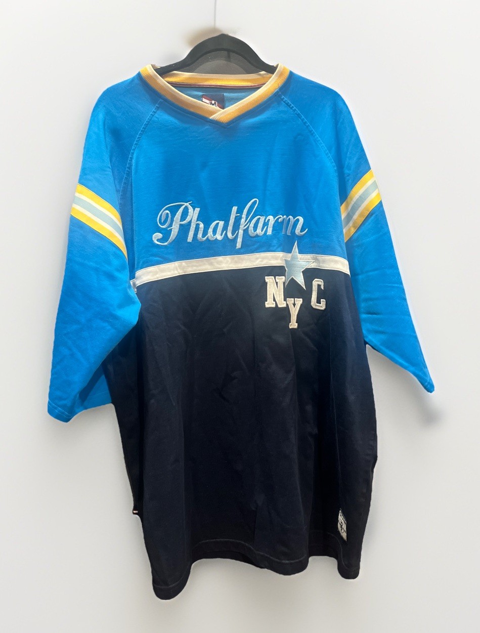Phatfarm NYC Shirt Color-block Alma Mater Classic American Flava Y2K Hip Hop 2XL gallery