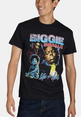 Biggie Men’s SIZE S 34-36 Collage Graphic Tee with Short Sleeves color BLACK NEW