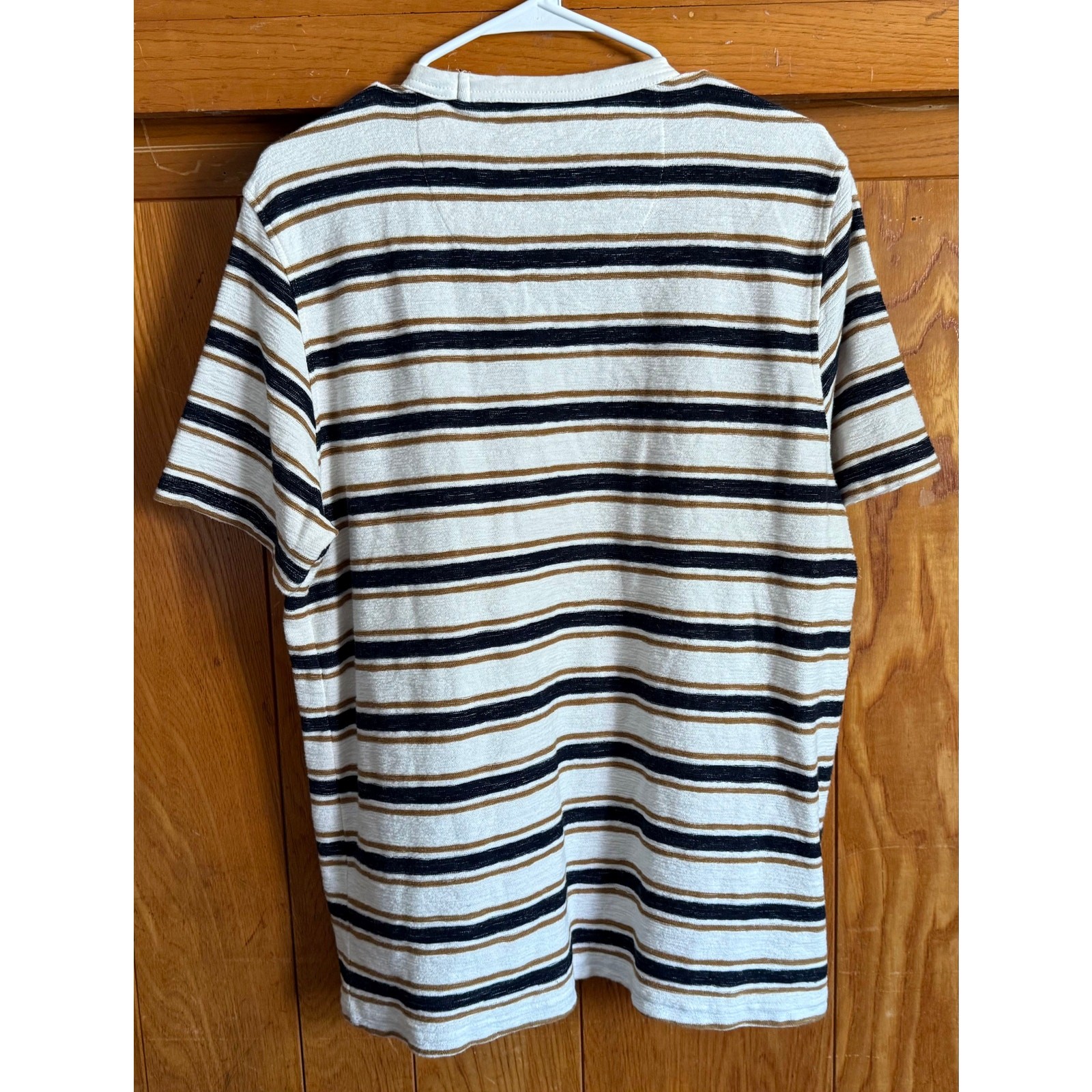 Common People Striped Textured Knit T-Shirt Men's L gallery