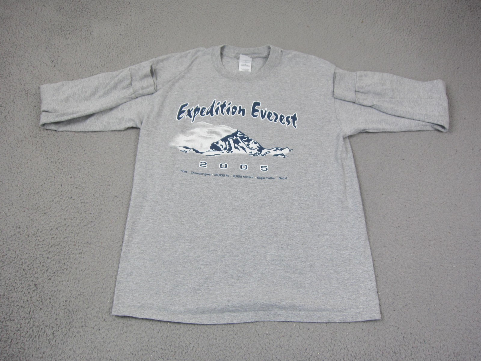 Vintage Mt Everest Shirt Mens Large L Gray Mountain Outdoor Expedition 2005