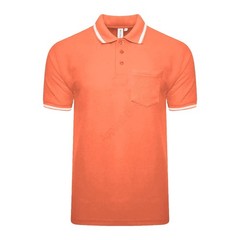 Men’s Polo Short Sleeve Pique Plain Single Tipping Chest Pocket Casual Tee Top
