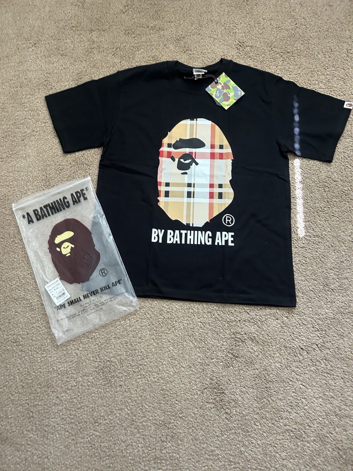 A Bathing Ape BAPE Ape Head Graphic Tee Black Men’s L Crew Neck Cotton gallery