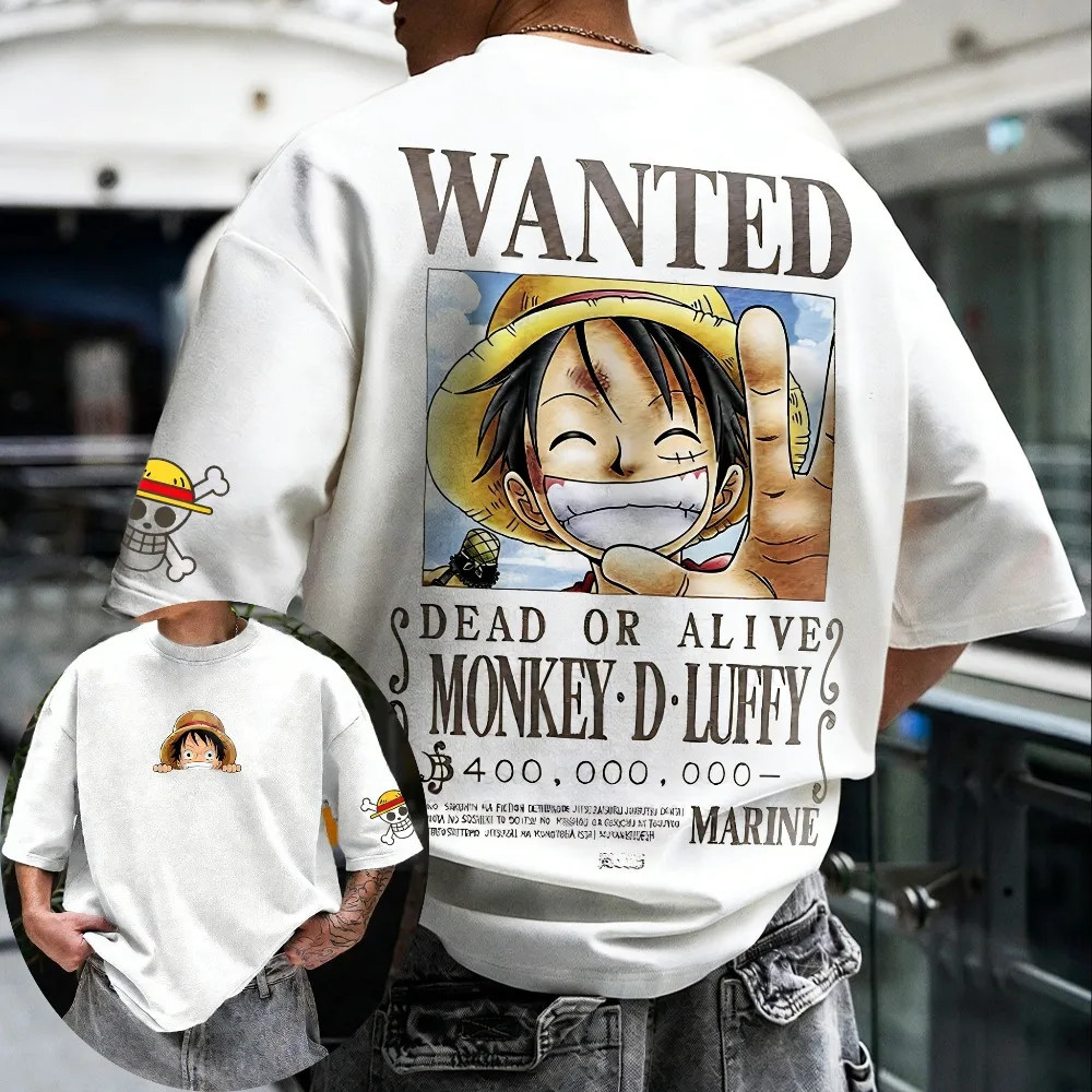 new ONE PIECE Monkey D. Luffy Oversized Cotton T-Shirt – 2026 Anime Summer gallery