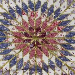 Vintage Y2K Yoder Kansas Quilt Star Pattern Shirt Medium 20×26 Crossroads Design