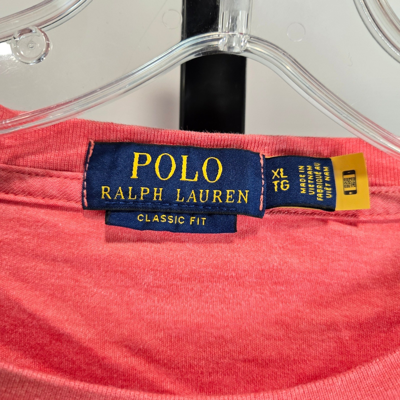 Polo Ralph Lauren Mens XL Classic Fit T-Shirt Heather Coral Pink Flesh Pony Logo gallery