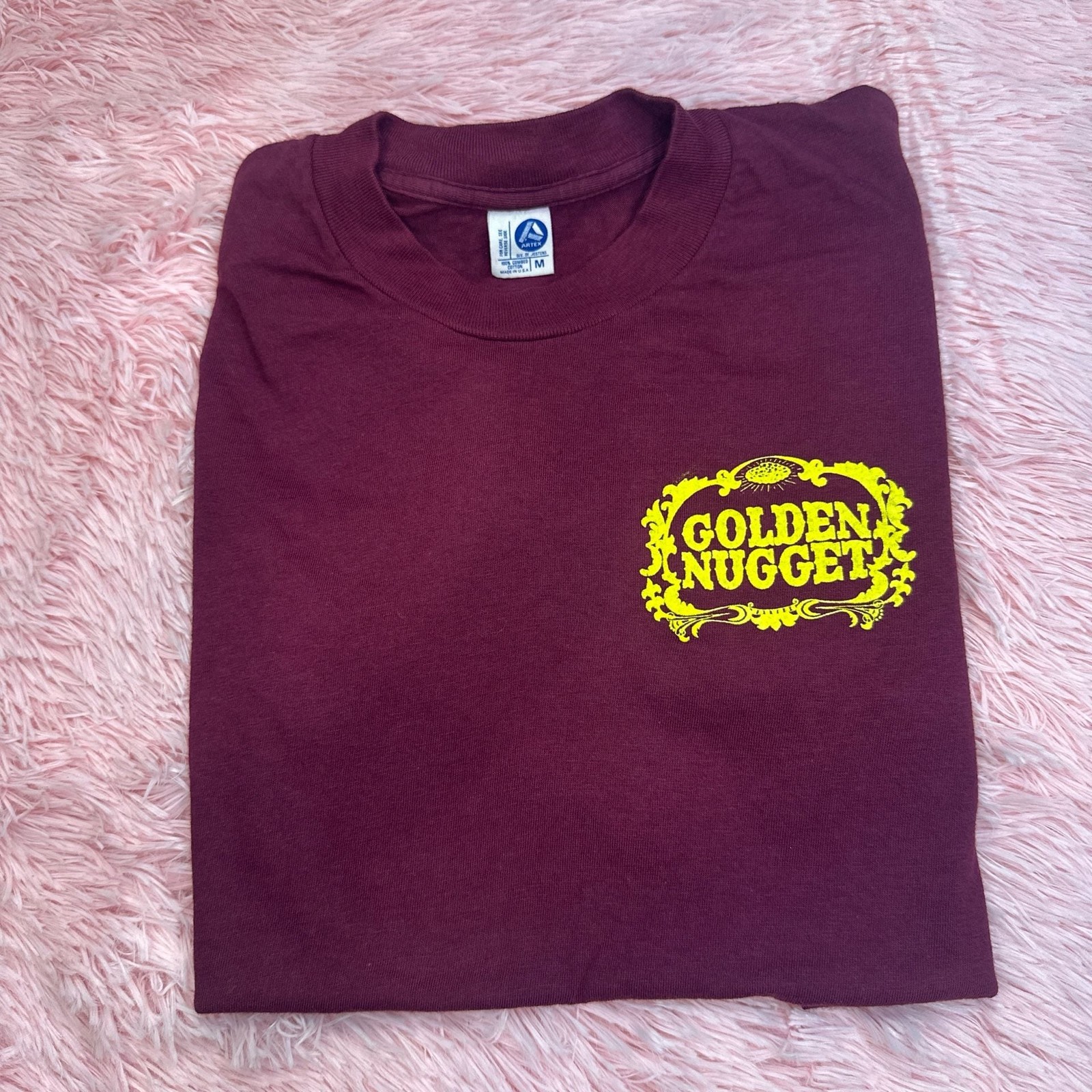 Vintage Artex Golden Nugget Casino T-Shirt Maroon Size M gallery