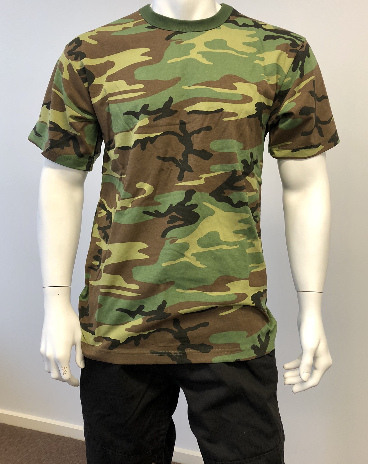 Mens Womens Kids Teens Army Training Gym Outdoor T-SHIRT Tee Tank -Woodland Camo gallery