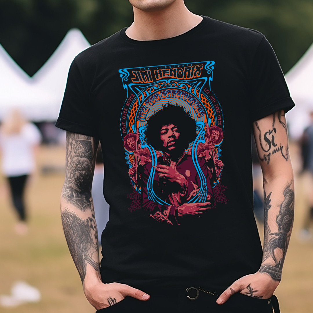 Jimi Hendrix Are You Experienced Classic Rock Band T-Shirt Black S-3XL gallery