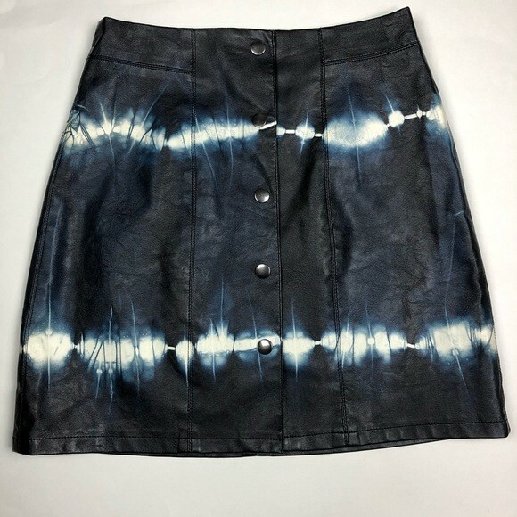 NWOT Zara Tie Dye Faux Leather Mini Skirt gallery